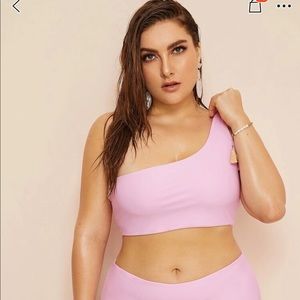 Shein Baby Pink One Shoulder Top 2XL
